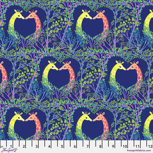 Love in the Wild Love in the Trees Blue Daughter Earth Katy Tanis Free Spirit Cotton Fabric FS-PWKT043.XBLUE