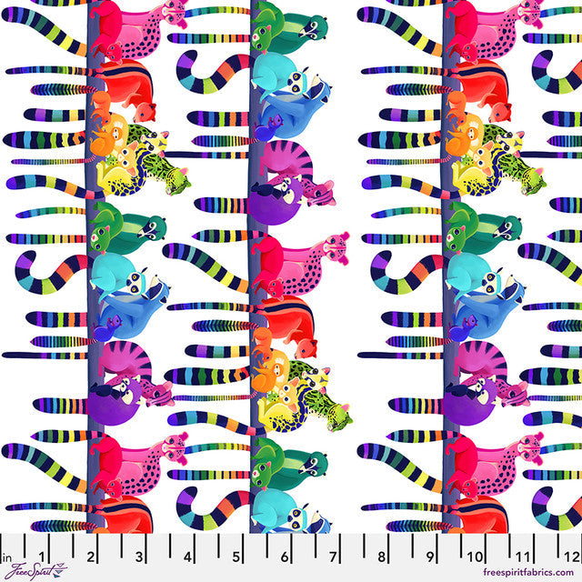Love in the Wild Ringtail Love Day White Daughter Earth Katy Tanis Free Spirit Cotton Fabric FS-PWKT040.XWHITE