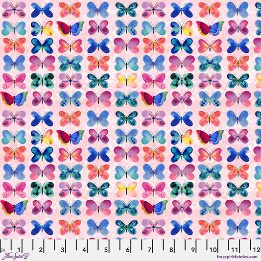 Love in the Wild Sweet Wing Love PInk Daughter Earth Katy Tanis Free Spirit Cotton Fabric FS-PWKT035.XPINK
