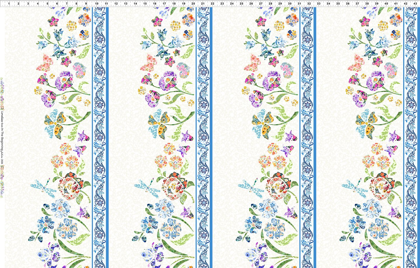 Lovelies Border Multi In the Beginning Fabrics Cotton Fabric ITB-23LOV-1