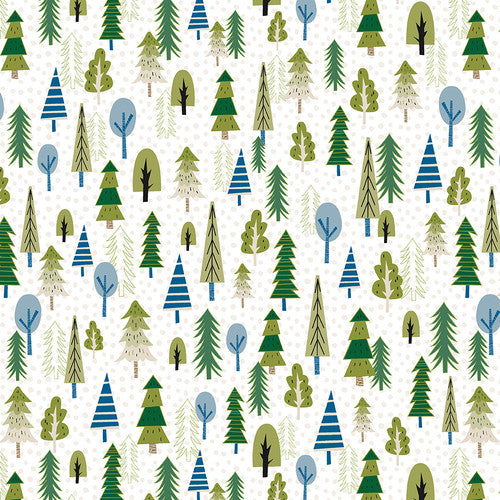 Loving Camp Life Trees Multi Emily Dumas Henry Glass Cotton Fabric