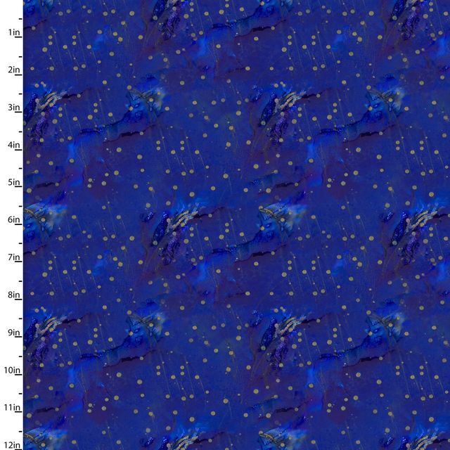 Lovitude Night Sky Gold Navy 3 Wishes Cotton Fabric