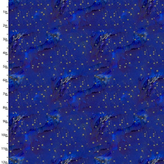 Lovitude Night Sky Gold Navy 3 Wishes Cotton Fabric
