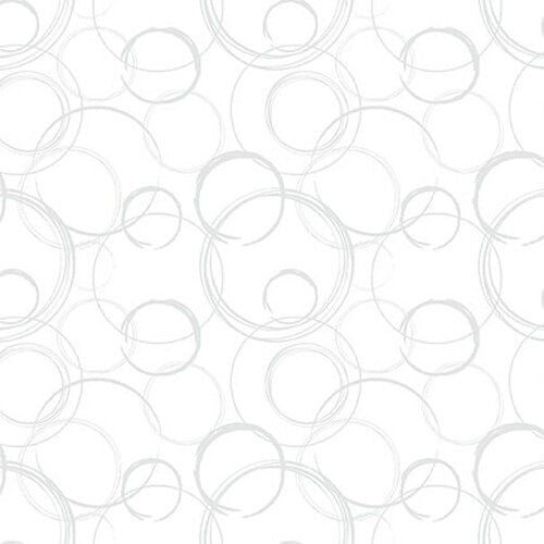 Lower the Volume Circles Gray White Blank Quilting Cotton Fabric  BQ-1953-01