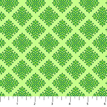 Lucky Diamond Pattern Shamrock Green Patrick Lose Northcott Cotton Fabric