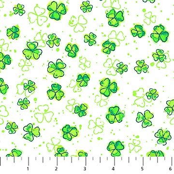 Lucky Shamrocks Irish Green Patrick Lose Northcott Cotton Fabric NC-10523-10