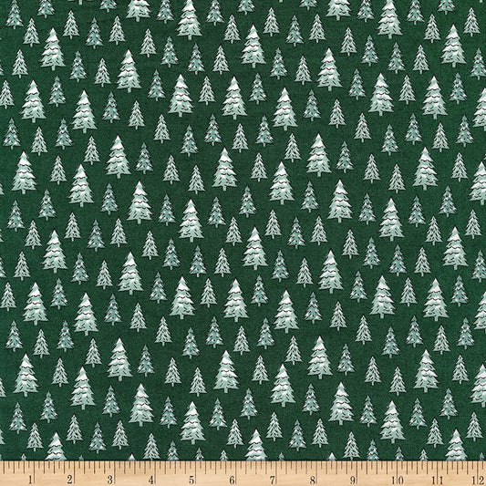 Lumber Jack and Jane Green Pine Tree Whistler Studios Windham Cotton Fabric