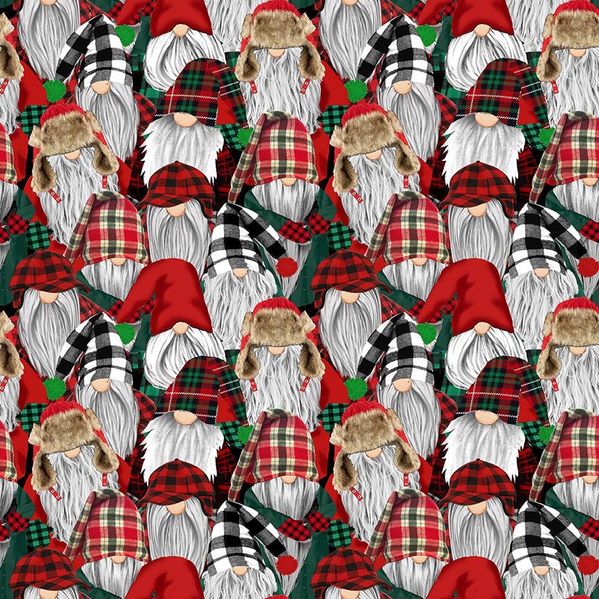 Lumberjack Gnomes Packed Lumberjack Gnomes Multi Gail Cadden Timeless Treasures Cotton Fabric