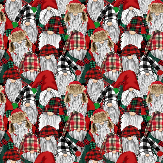 Lumberjack Gnomes Packed Lumberjack Gnomes Multi Gail Cadden Timeless Treasures Cotton Fabric