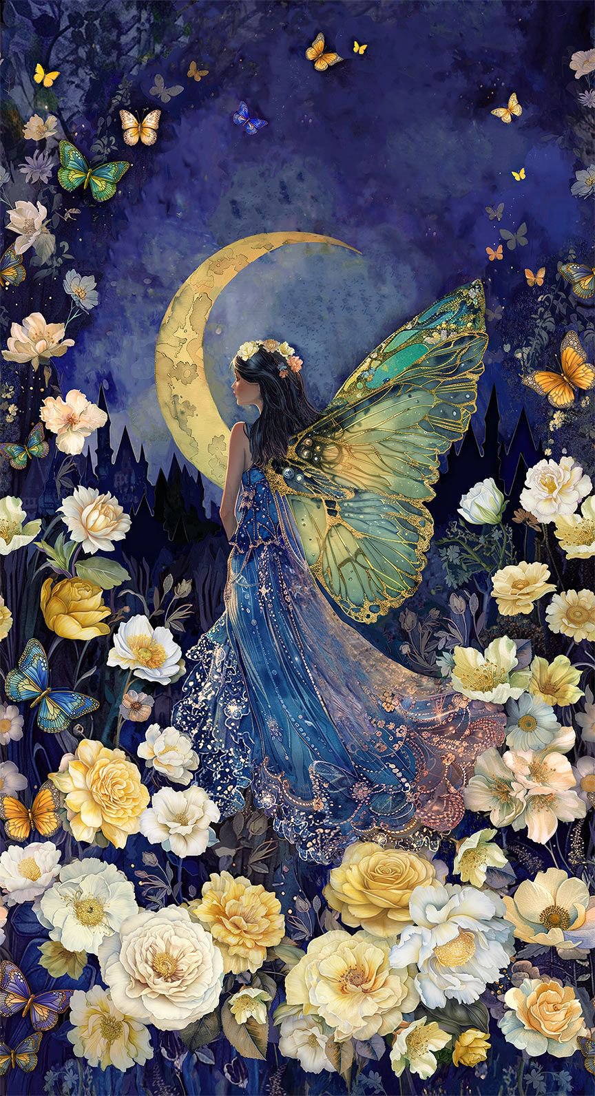 Lumiere Fairy Panel 24" Timeless Treaures Cotton Fabric TT-PANEL-CD4350-MULTI