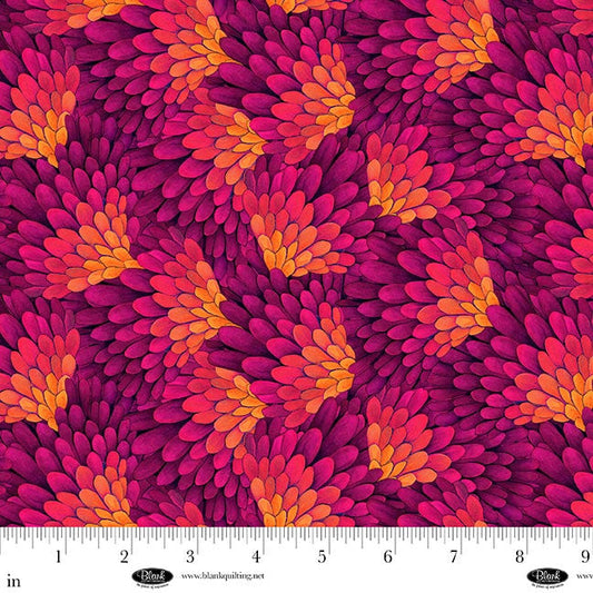 Luminous Haven Feather Texture Magenta Duirwaigh Blank Quilting Cotton Fabric BQ-4461-33