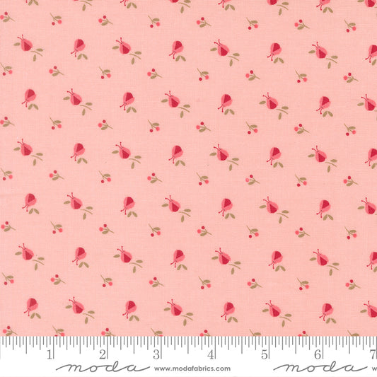 Lyda Rose Ladybugs and Flowers Pink Bunny Hill Designs Moda Cotton Fabric MD-3075-18