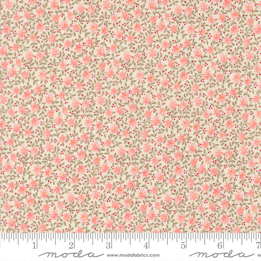 Lyda Rose Small Floral Packed Porcelain Pink Ivory Bunny Hill Designs Moda Cotton Fabric MD-3076-11