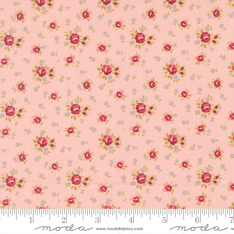 Lyda Rose Small Floral Pink Bunny Hill Designs Moda Cotton Fabric MD-3071-18