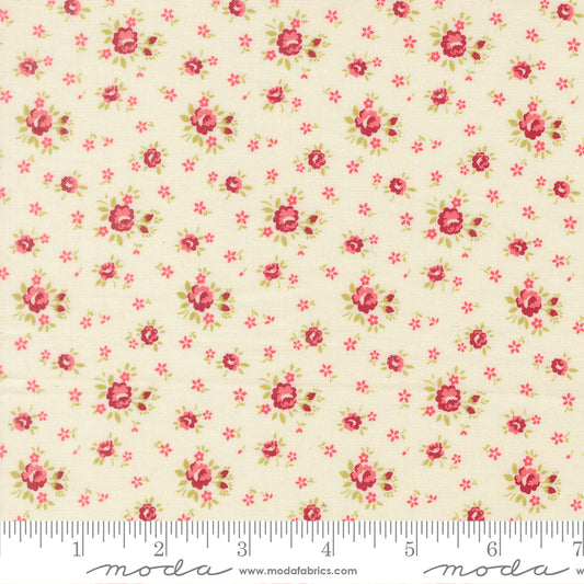 Lyda Rose Small Floral Porcelain Ivory Bunny Hill Designs Moda Cotton Fabric MD-3071-11