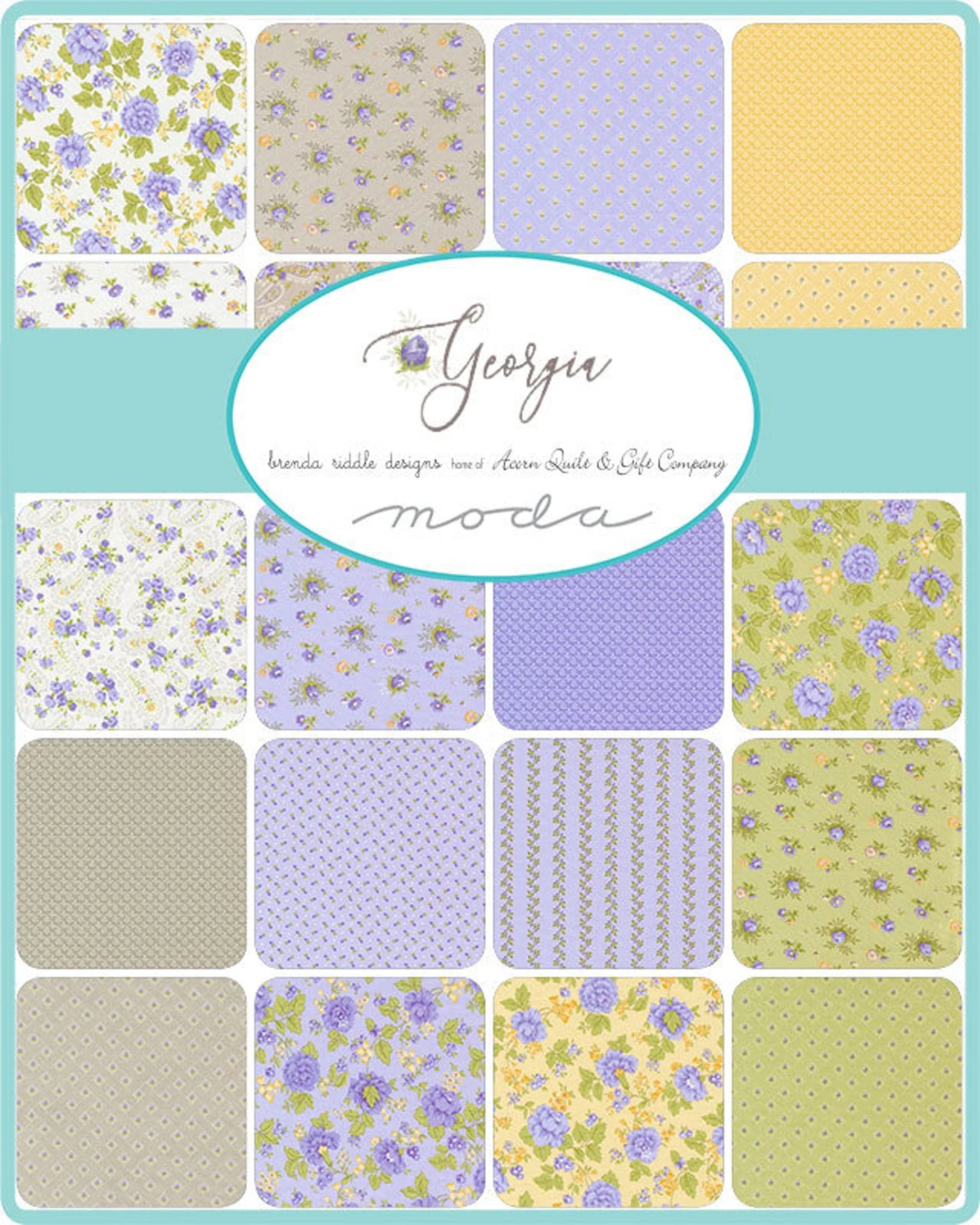 Georgia 5" Squares Charm Pack 42 pcs Brenda Riddle Designs Moda Cotton Fabric MD-18770PP