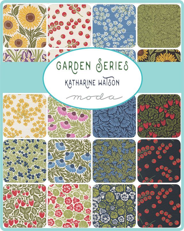 Garden Series 5" Squares Charm Pack 42pcs Katharine Watson Moda Cotton Fabric MD-3320PP