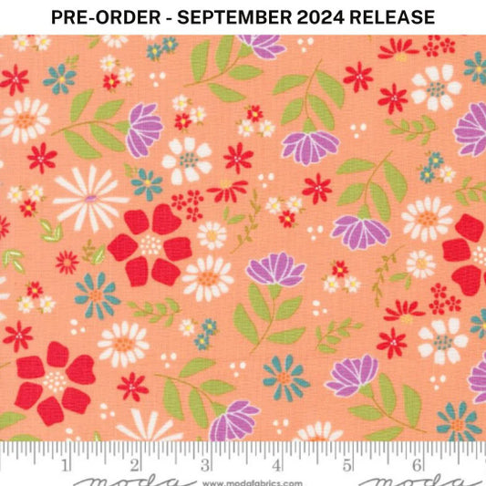 Pre-Sale - Laguna Sunrise Wild Rose Florals Cantaloupe Orange Sherri & Chelsi Moda Cotton Fabric