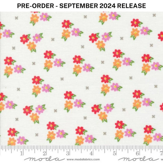 Pre-Sale - Laguna Sunrise Morning Glory Florals Off White Multi Sherri & Chelsi Moda Cotton Fabric