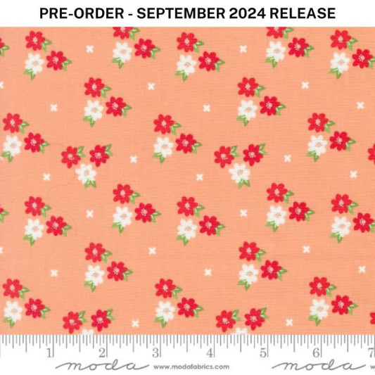 Pre-Sale - Laguna Sunrise Morning Glory Florals Cantaloupe Orange Sherri & Chelsi Moda Cotton Fabric