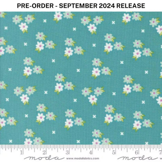 Pre-Sale - Laguna Sunrise Morning Glory Florals Teal Blue Green Sherri & Chelsi Moda Cotton Fabric