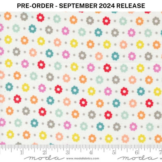 Pre-Sale - Laguna Sunrise Petal Florals Dot Off White Multi Sherri & Chelsi Moda Cotton Fabric