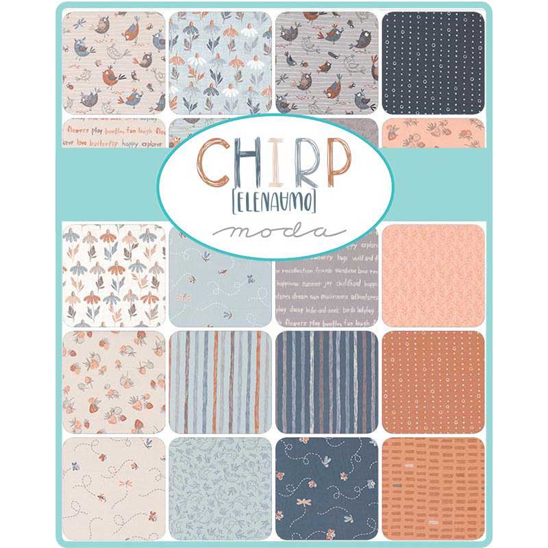 Chirp 5" Squares Charm Packs Elena Amo Moda Cotton Fabric MD-39030PP