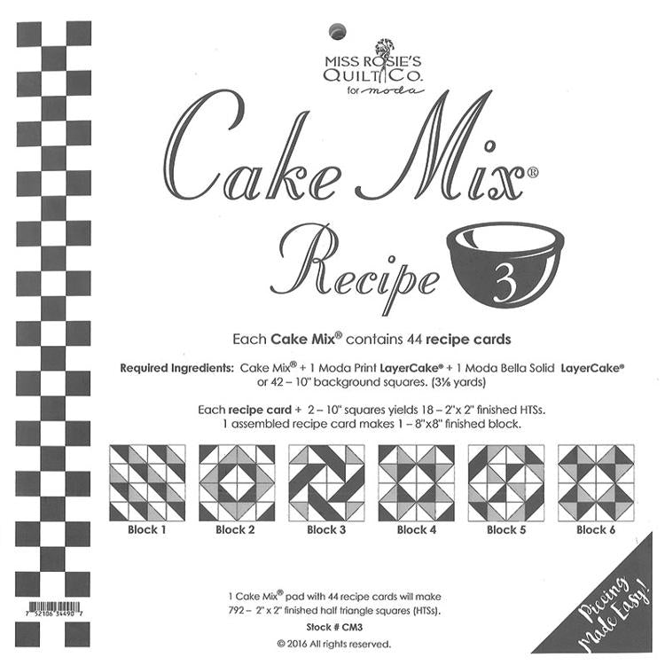 Cake Mix Recipe 3 44ct Paper Piecing Moda MD-CM3