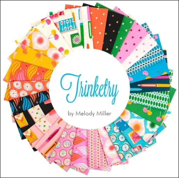 Trinketry 2.5"x2.5" Squares Mini Charm Pack 42pcs Melody Miller Ruby Star Society Moda Cotton Fabric MD-RS0109-MC