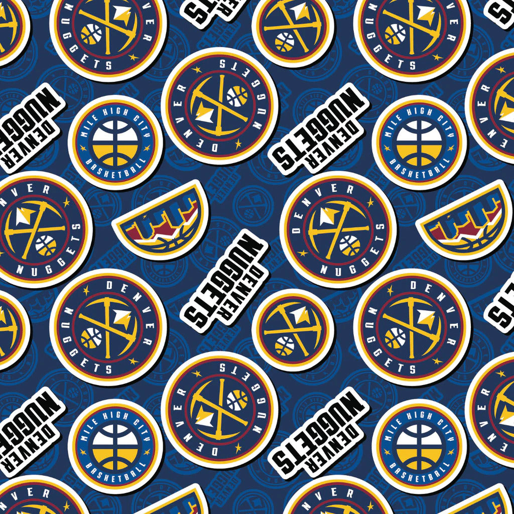 Denver Nuggets NBA Basketball 2023 Sticker Toss Multi Camelot Cotton Fabric