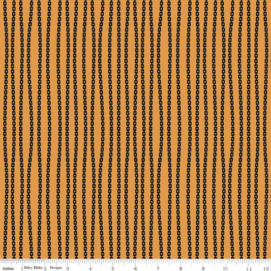 Mad Masquerade Stripe Orange J. Wecker Frisch Riley Blake Designs Cotton Fabric