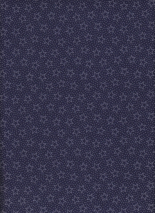 Made the USA Patriotic White Stars Navy Foust Textiles Cotton Fabric