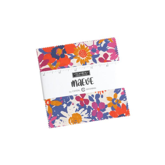 Maeve 5" Squares Charm Packs Crystal Manning Moda Cotton Fabric MD-11930PP