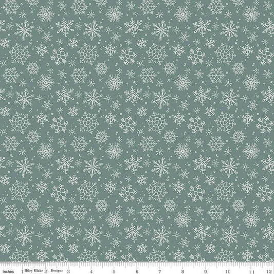 Magical Winterland Snowflakes Winter Grainy Lisa Audit Riley Blake Cotton Fabric