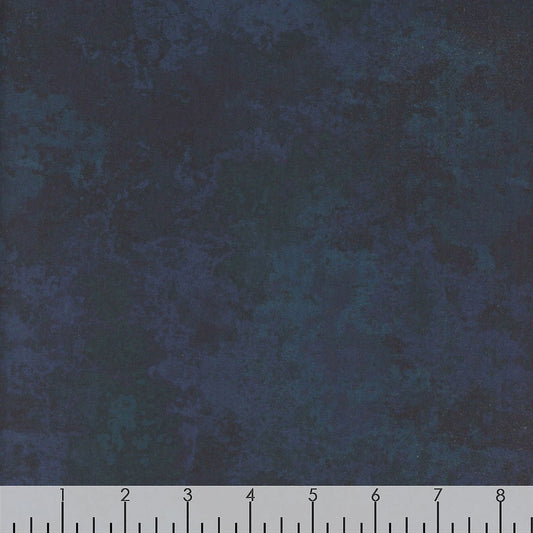 Magical Winter Woodlands Grunge Texture Indigo Jan Mott Henry Glass Cotton Fabric HG-3702-79