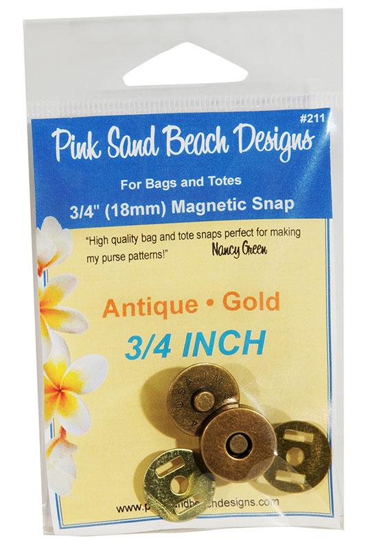 Magnetic Snap 3/4" Antique Gold Pink Sand Beach Designs PSB-211