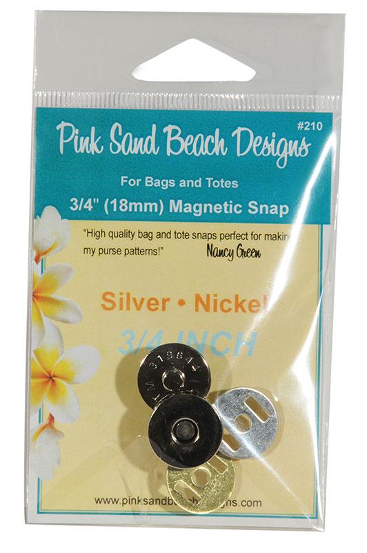 Magnetic Snap 3/4" Silver Nickel Pink Sand Beach Designs PSB-210