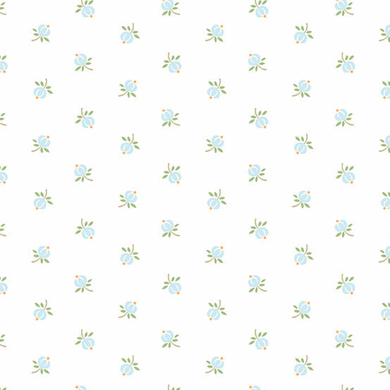 Magnolia Bud Light Blue Edyta Sitar of Laundry Basket Quilts Andover Fabrics Cotton Fabric AF-A-857-LB