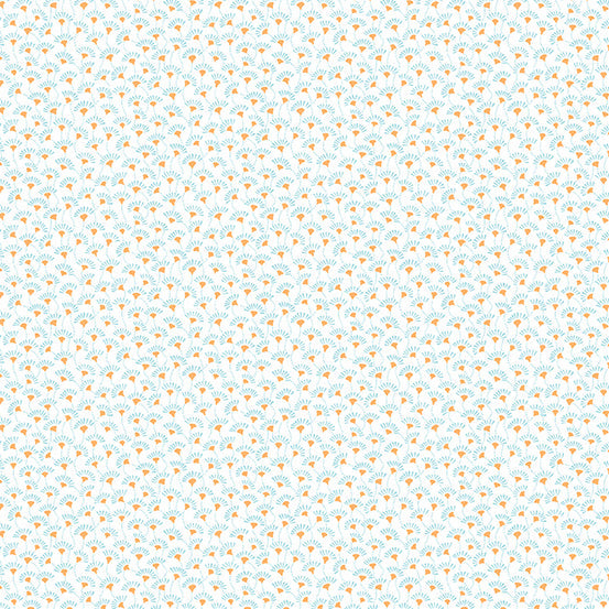 Magnolia Fan Flower Light Blue Edyta Sitar of Laundry Basket Quilts Andover Fabrics Cotton Fabric AF-A-858-LB