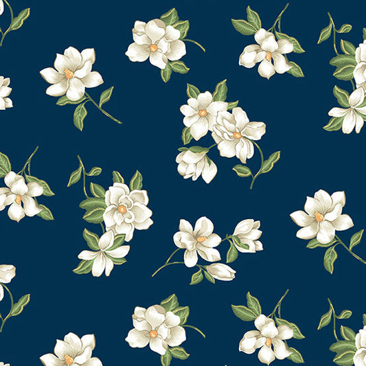 Magnolia Small Magnolia Blue Edyta Sitar Laundry Basket Quilt Andover Fabrics Cotton Fabric AF-A-855-B
