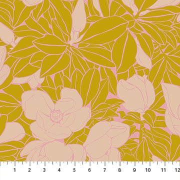 Magnolia Golden Mustard 108" Wide Back 3 Yard Bundle Prepackaged Anna Maria Textiles Northcott Cotton Fabric NC-BBAMT165-55