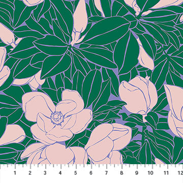 Magnolia Jewel Green 108" Wide Back 3 Yard Bundle Prepackaged Anna Maria Textiles Northcott Cotton Fabric NC-BBAMT165-78