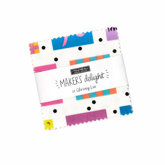 Makers Delight Mini Charm Pack 2.5" Squares 42pcs Chrissy Lux Moda Cotton Fabric MD-28100MC