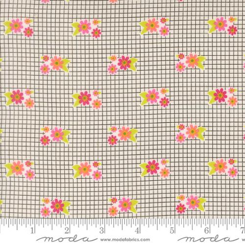 Makers Delight Handmade Tiny Florals Grid White Chrissy Lux Moda Cotton Fabric MD-28102-11