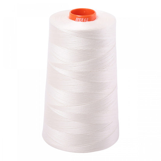 Mako Cotton Embroidery Thread Solid Chalk White 50wt 6452yds