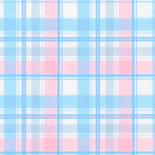 Mammoth Minky Plaid Sweet Pink Blue Robert Kaufman 58 inches wide Polyester Fabric