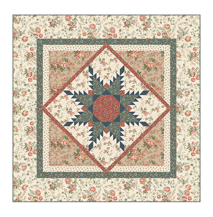 Manoir - Antiques Roadshow™ Feathers Of Time Quilt Top Deborah Edwards Northcott Fabrics NC-DQ3627