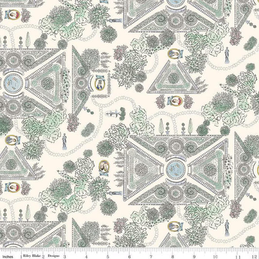 Mansfield Park Landscape Cream Riley Blake Designs Cotton Fabric RB-C15205-CREAM