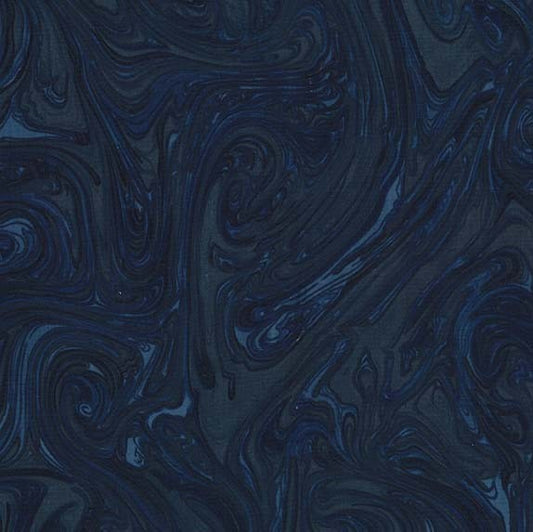 Marble Nite Navy Blue Michael Miller Cotton Fabric