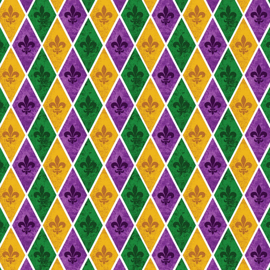 Mardi Gras Argyle Geo Multi Alessandra Gavin Henry Glass Cotton Fabric